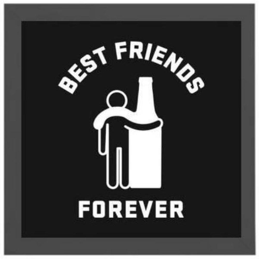 Quadro Quadrado Cerveja Best Friends 20X20Cm