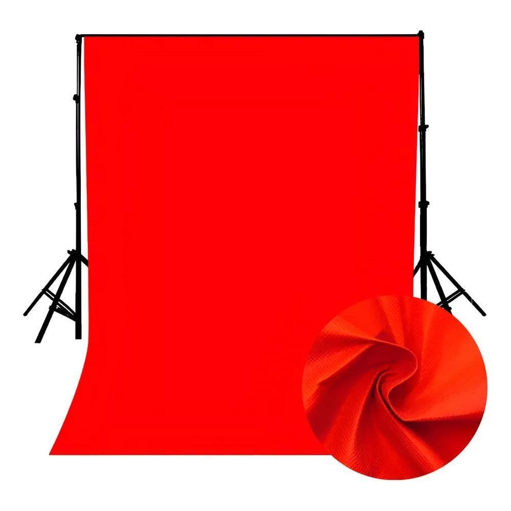 Chroma Key 3X1,9M Fundo Fotográfico Ve Vermel