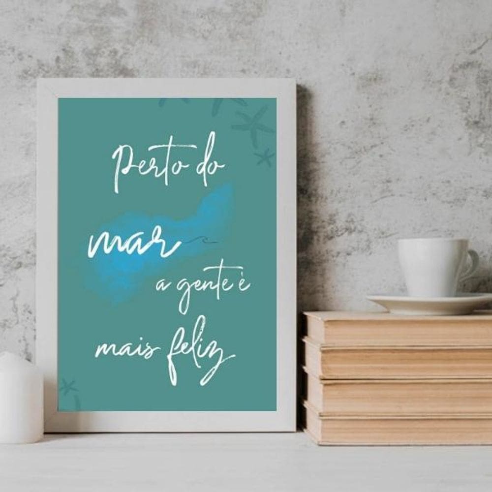 Quadro de madeira branco 33x24cm - com vidro