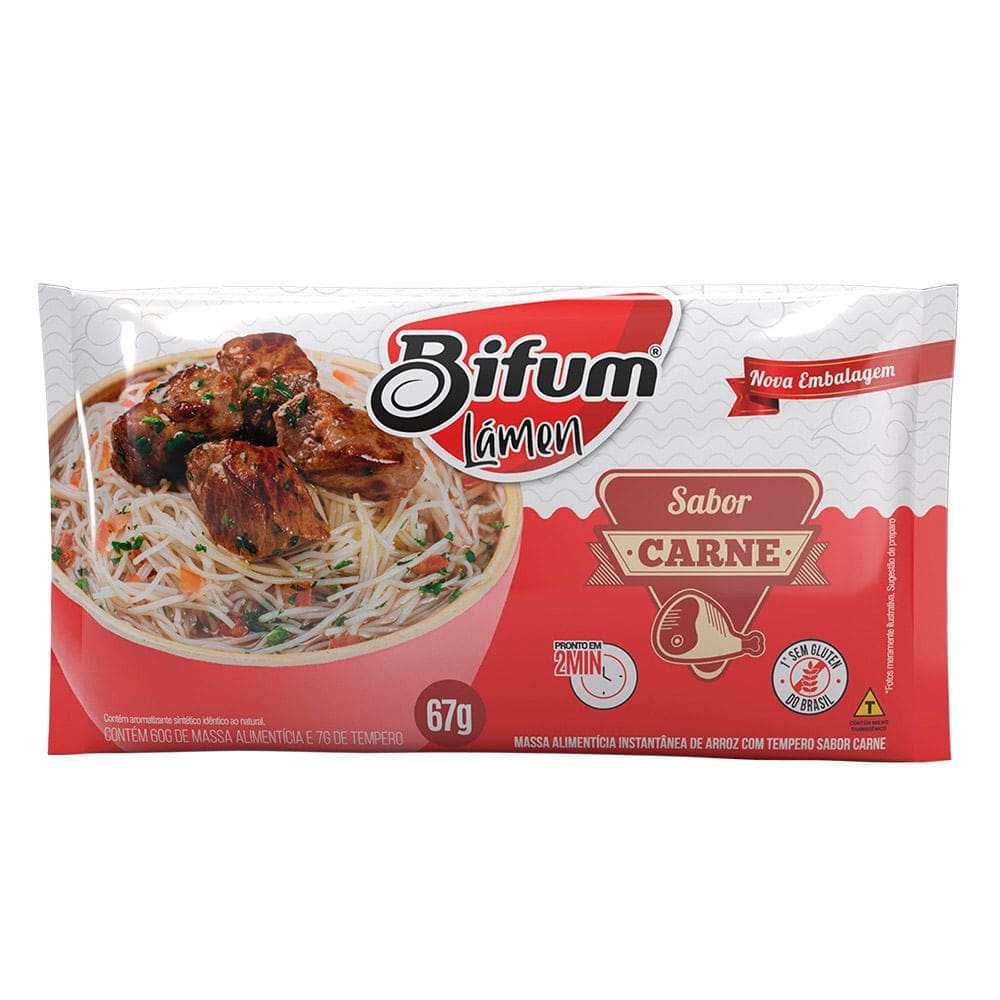 Massa Instantâneo Bifum Lámen Sabor Carne 67g