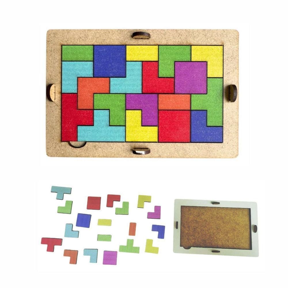 Mini Tetris Blocos Encaixar Montessori Quebra Cabeca Puzzle