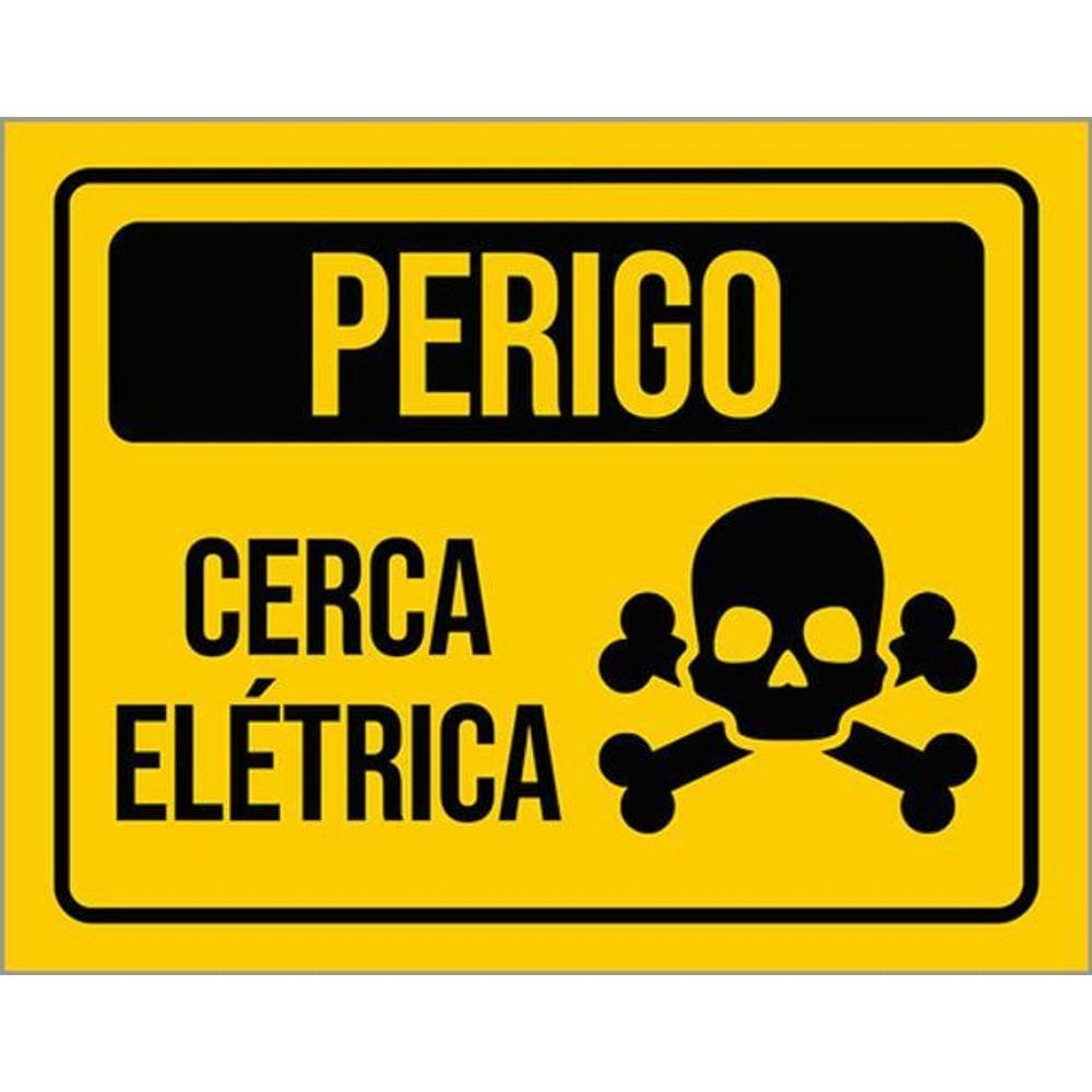 Kit 5 Placas De Aviso Perigo Cerca Elétrica 36X46