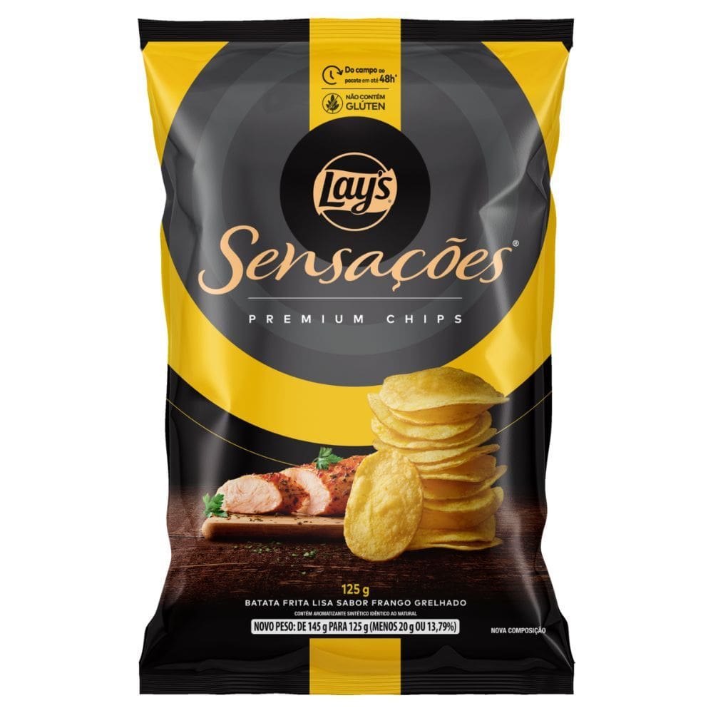 Batata Lay`s Sensações Premium Lisa Frango Grelhado 125g