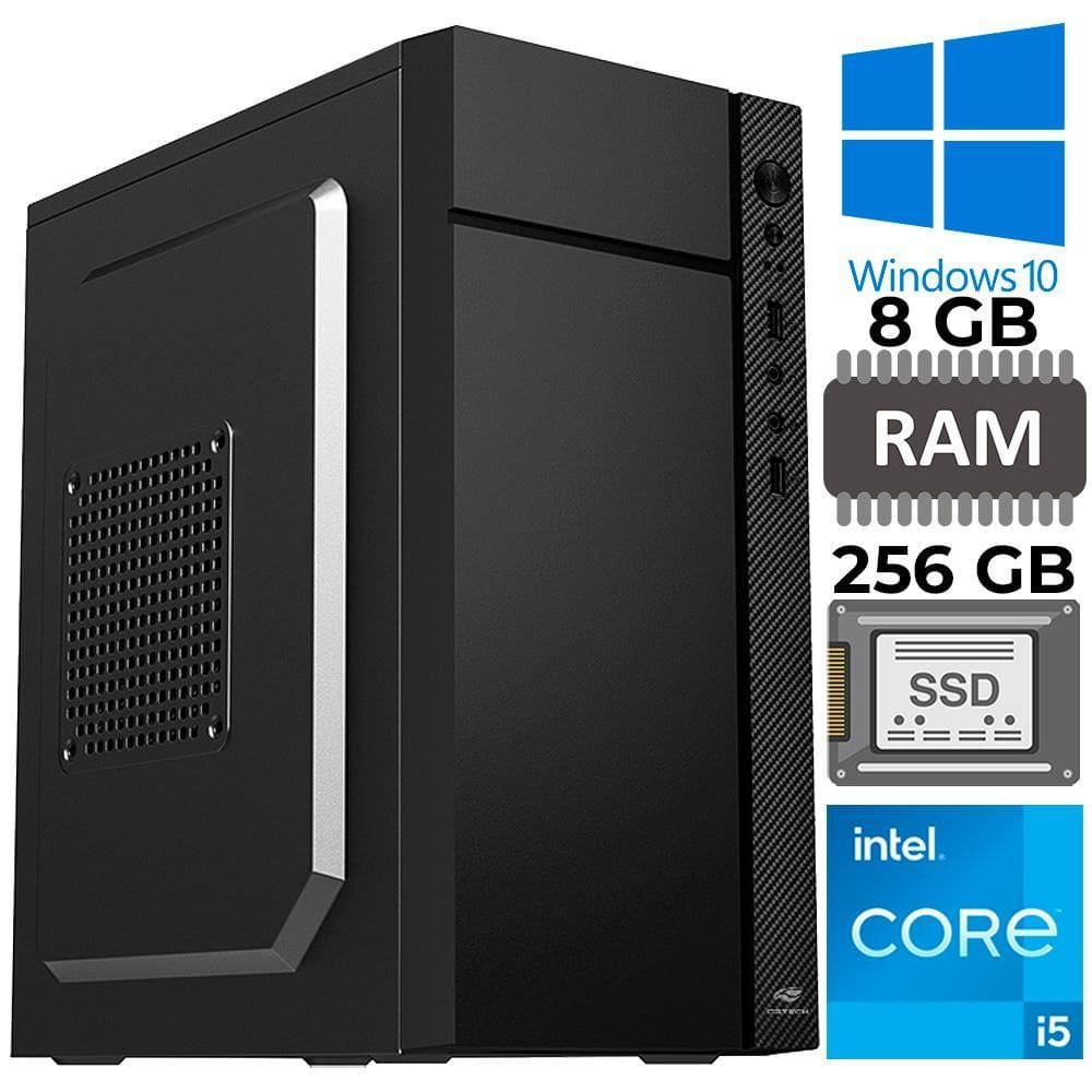 Computador Core I5-7500, Ram 8Gb, Ssd 256Gb, Mt-34Bk, Win10