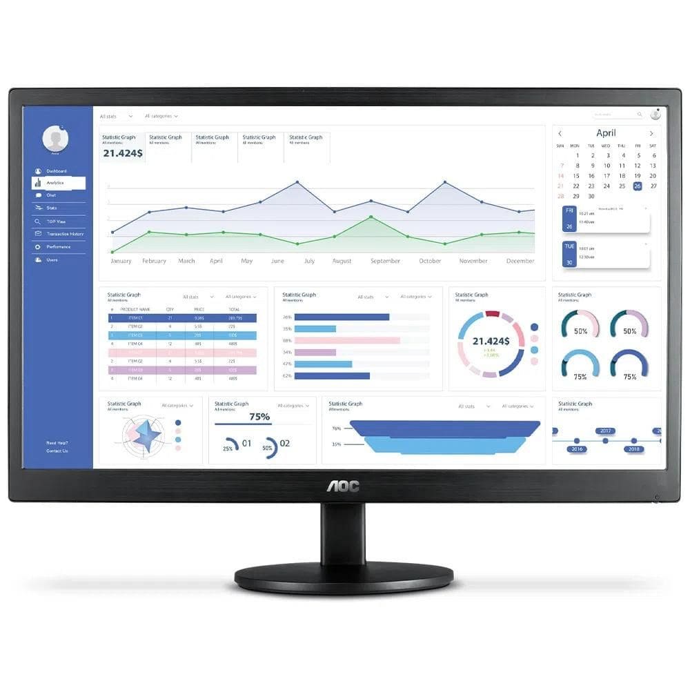 Monitor AOC 18,5” LED HD Widescreen HDMI VGA E970SWHNL