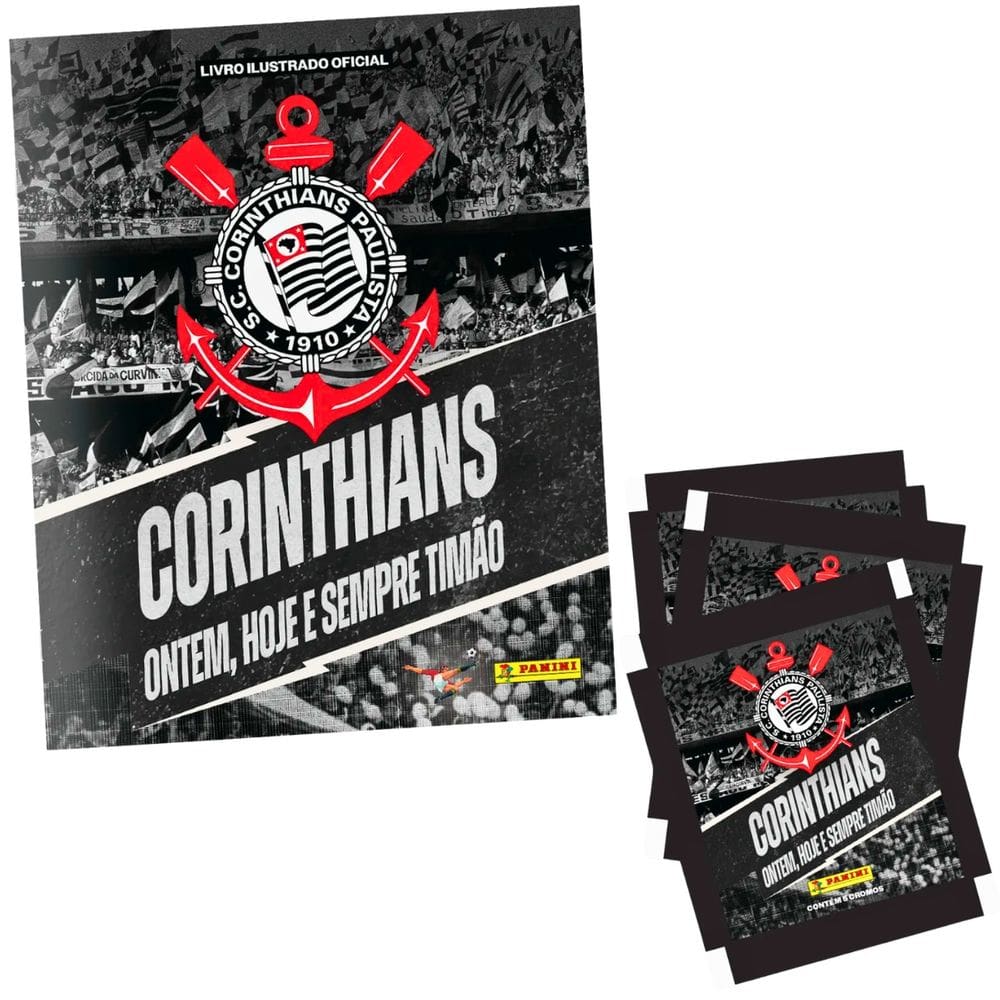Kit Álbum Brochura Corinthians 115 Anos + 5 Envelopes Panini