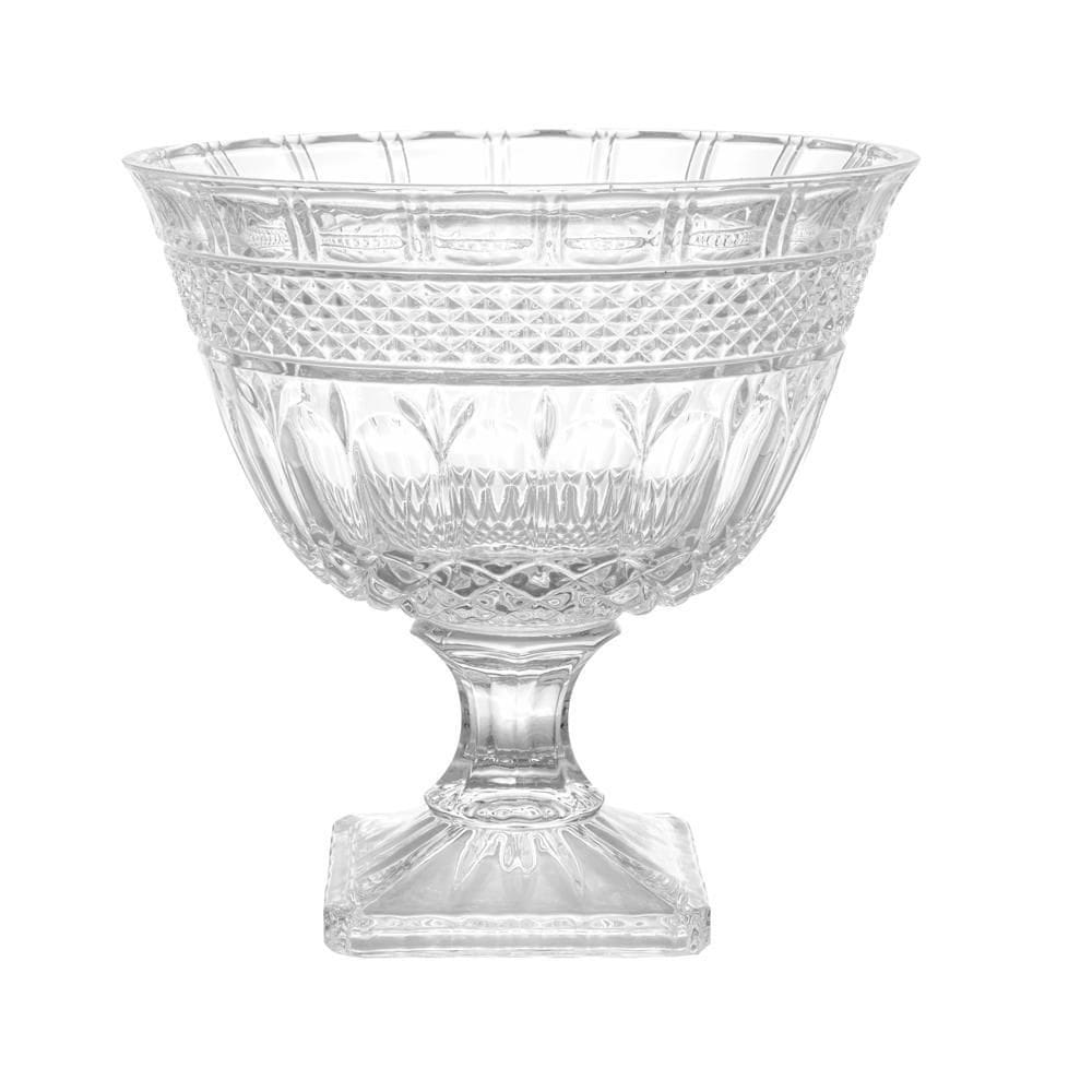 Centro de Mesa com Pé de Cristal Brandon 26cm x 25,5cm