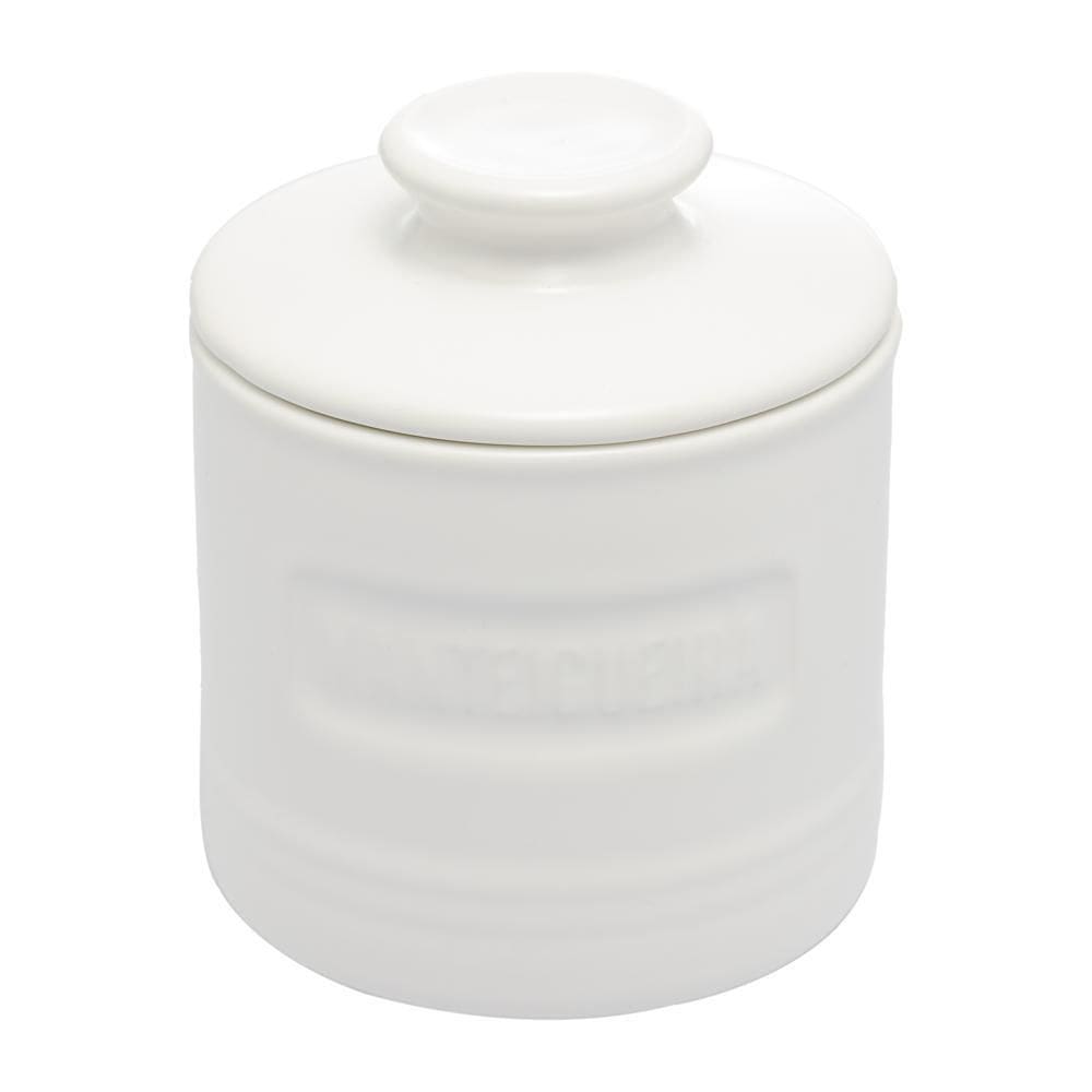 Manteigueira Francesa de Cerâmica Branca Matte 8cm x 9cm