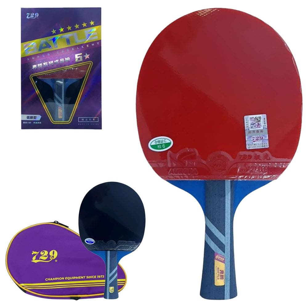 Raquete Ping Pong 6 Estrelas Tenis De Mesa Profissional Equilibrada Confortavel Versatil Esporte Recreacao