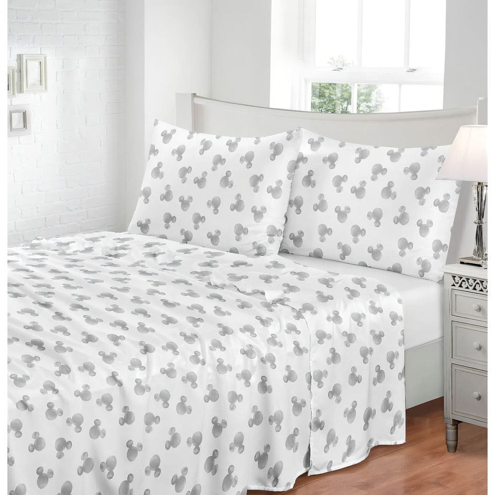 Jogo De Lençol Casal Jolitex Toque de Seda 300 Fios Mickey 4 Pçs