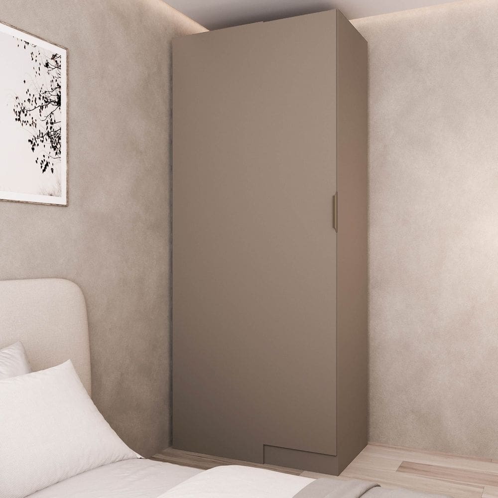 Guarda Roupa Modulado 100% Mdf de Canto Linear Orion Cabecasa Madeiraoriginals Mocha