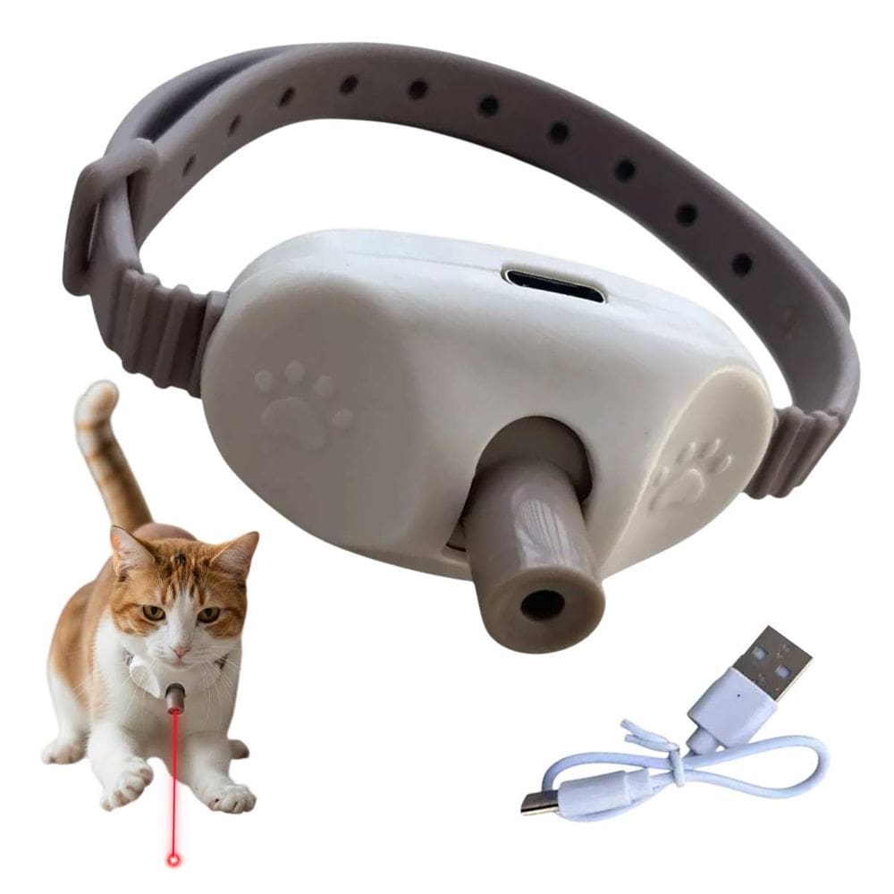 Coleira Laser Interativa Gato Colar Brinquedo Pet Animal Caça  Recarregavel Pratico Divertido Usb Portatil
