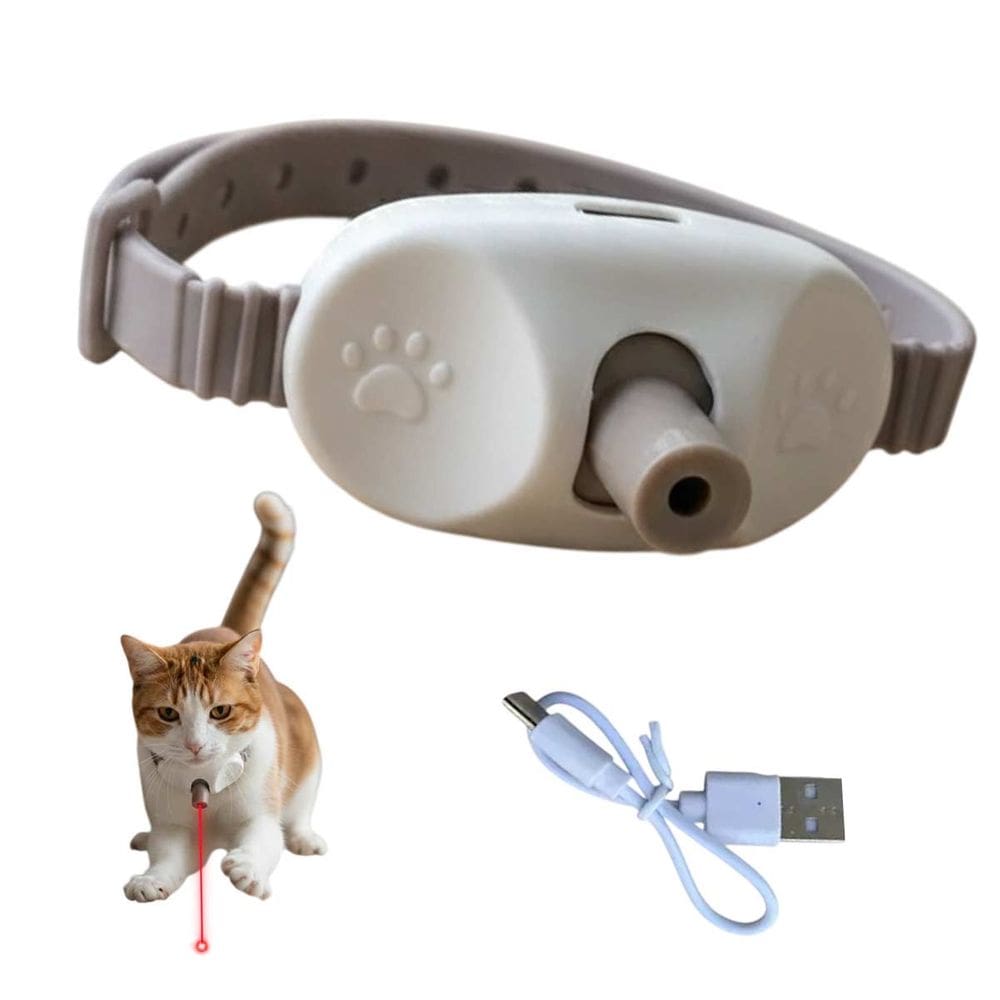 Coleira Laser Interativa Colar Gato Pet Animal Brinquedo Caça Diversao Pratico Recarregavel Usb Portatil