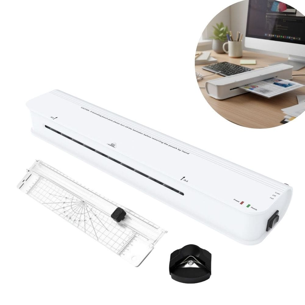 Plastificadora Laminadora A4 A5 A6 300W Quente Frio Guilhotina e Acabamento Branca 220V Importway