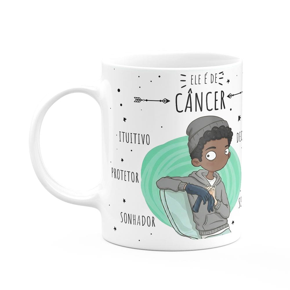Caneca Signos Cartoon - Ele é de Câncer - M2 - 325ml