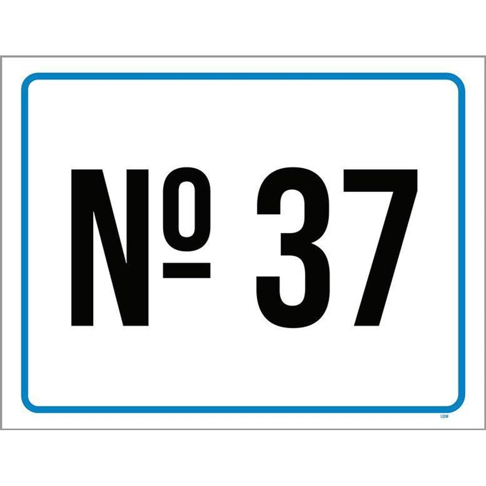 Placa Sinalização - Número 37 36X46