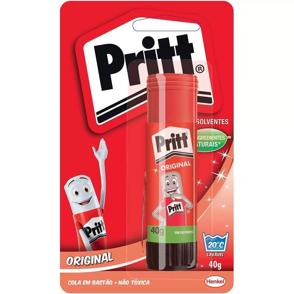 Cola Bastão Pritt 40G Branca  Lavável Não Tóxica