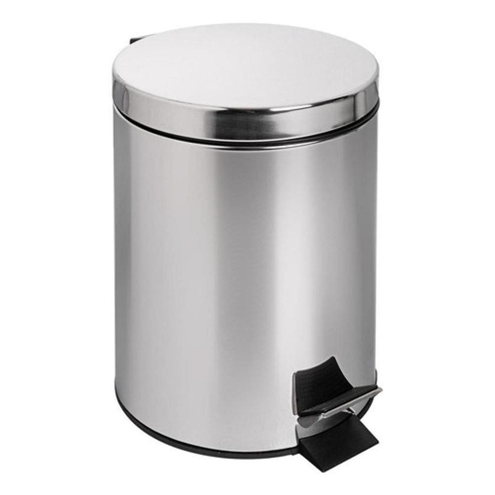 Lixeira De Inox Redonda Com Pedal 5 Litros