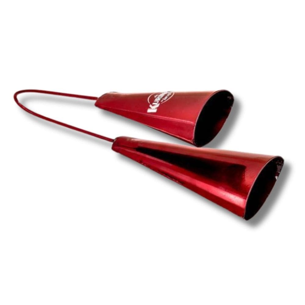 Agogô Duplo Aço Vermelho Com Baqueta Kuringa