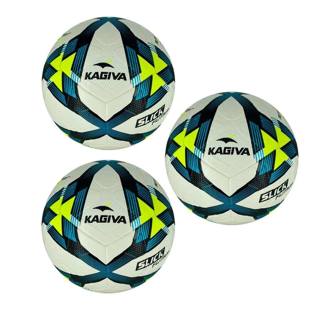 Bola De Futsal Kagiva Slick Tecnofusion Kit Com 3 Unidades