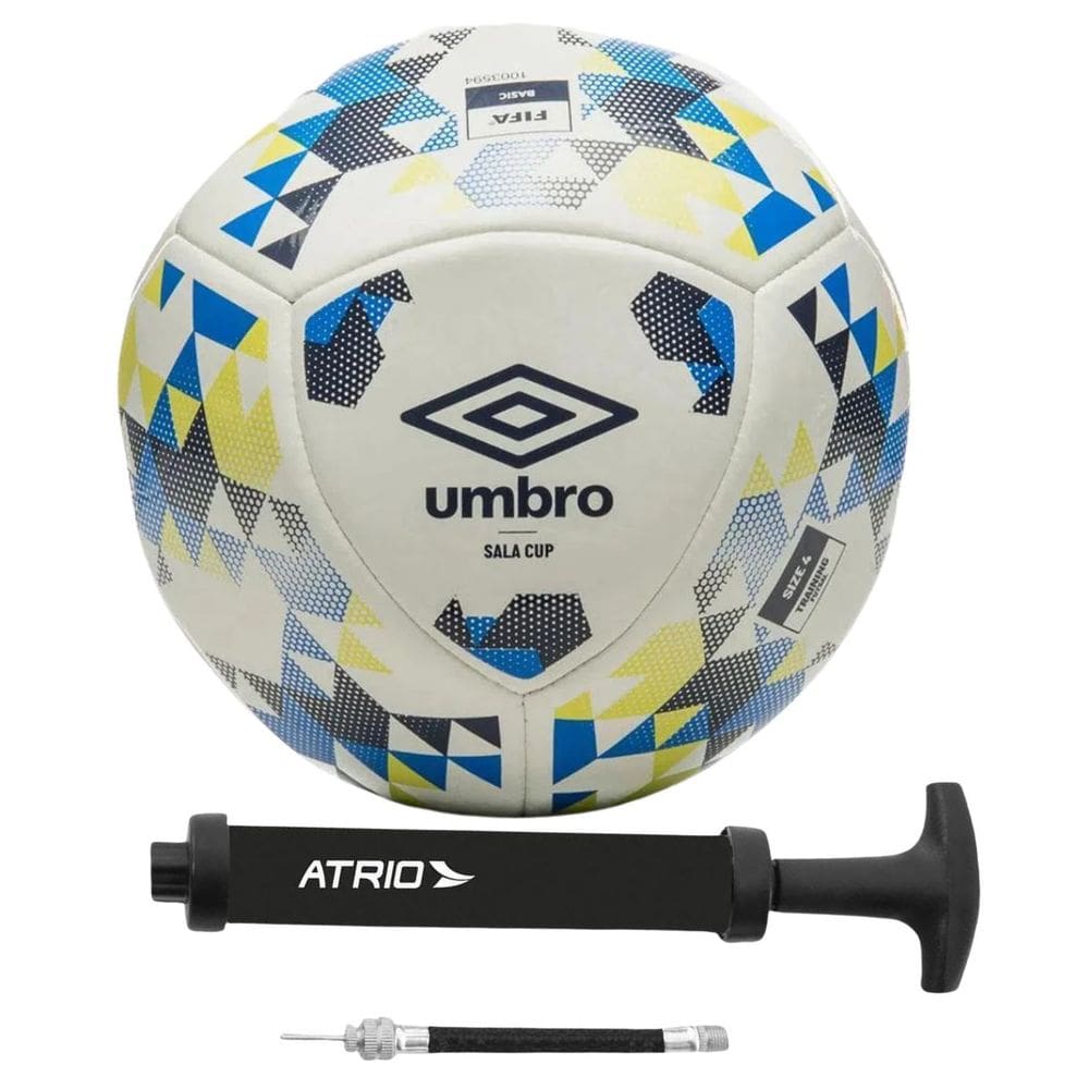 Kit 01 Bola De Futsal Umbro Sala Cup LNF Oficial Selo FIFA + 01 Bomba De Ar Atrio