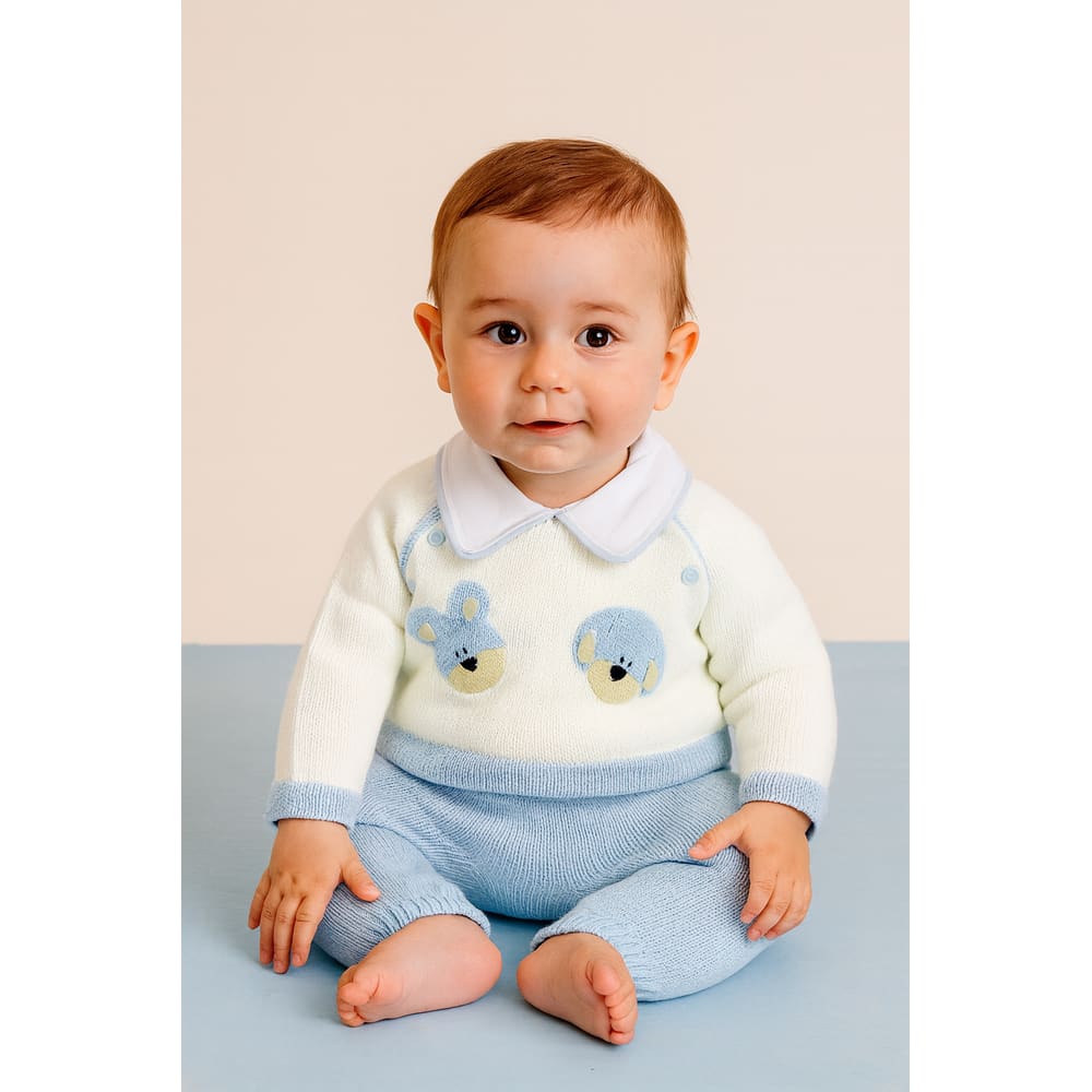 Conjunto Bebê Recém Nascido Casaco Salopete Cachorro e Urso