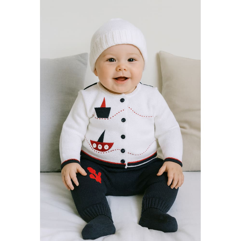 Conjunto casaco salopete Bebê Recém Nascido Conjunto Marinheiro Azul