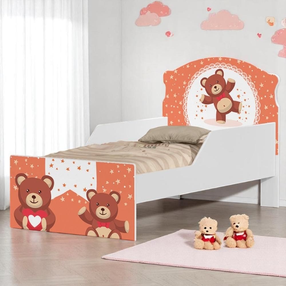 Mini Cama Ursinho de Pelúcia Com Colchão