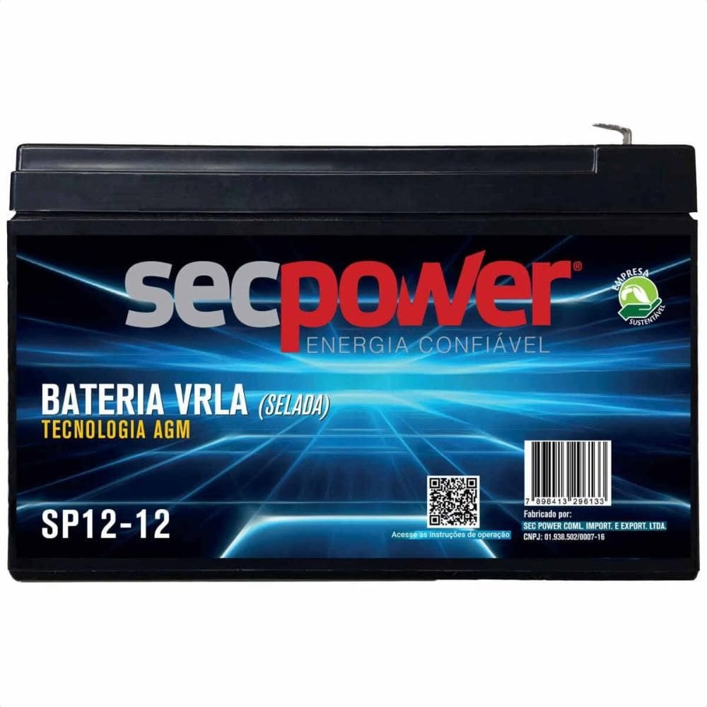 Bateria Selada VRLA 12V 12AH SP 12-12 Secpower