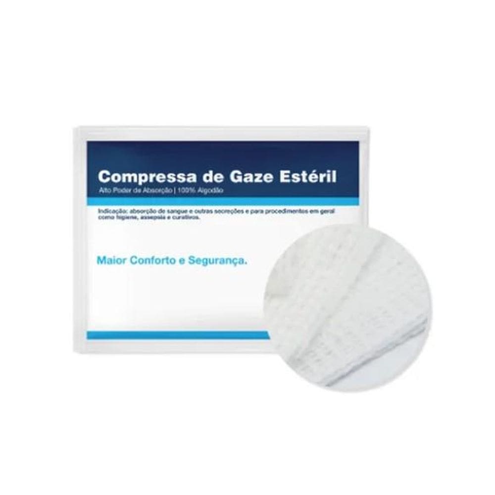 Compressa de Gaze 7,5 x 7,5 Estéril 11 Fios c/ 10 Neve