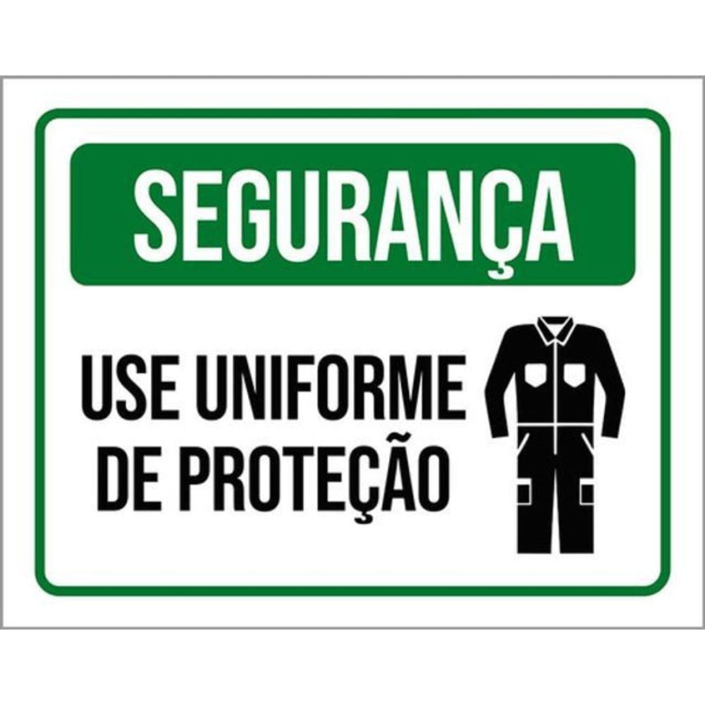 Kit 3 Placas De Sinalização Segurança Use Uniforme Proteção