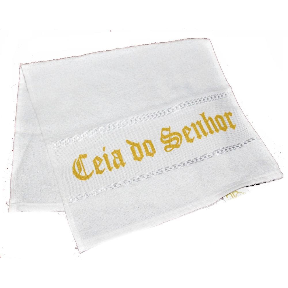 Toalha De Mão Santa Ceia Do Senhor 30 X 50 Cm Vermelha