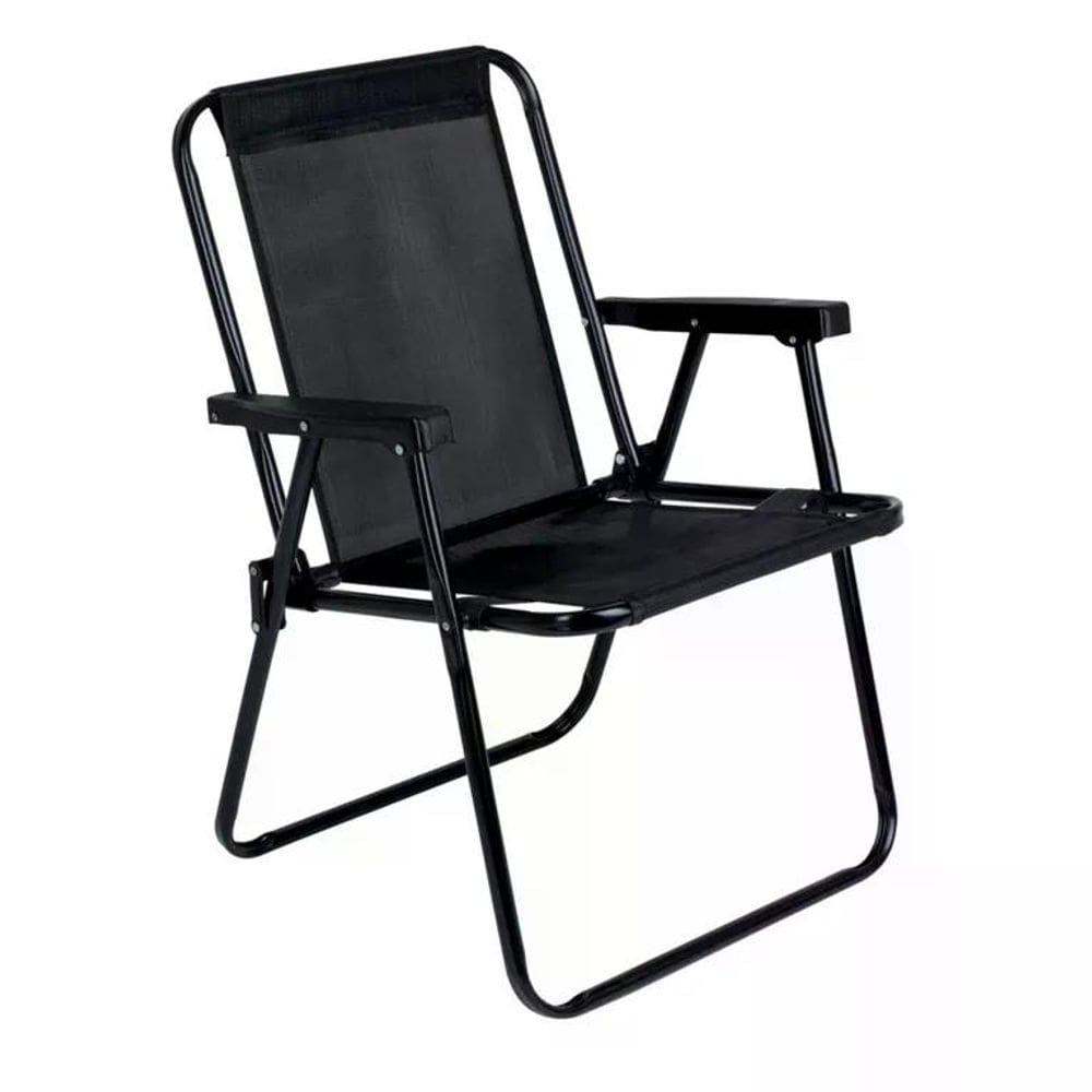 Cadeira de Praia Alta 72,50x54,50x53cm Preta Mor