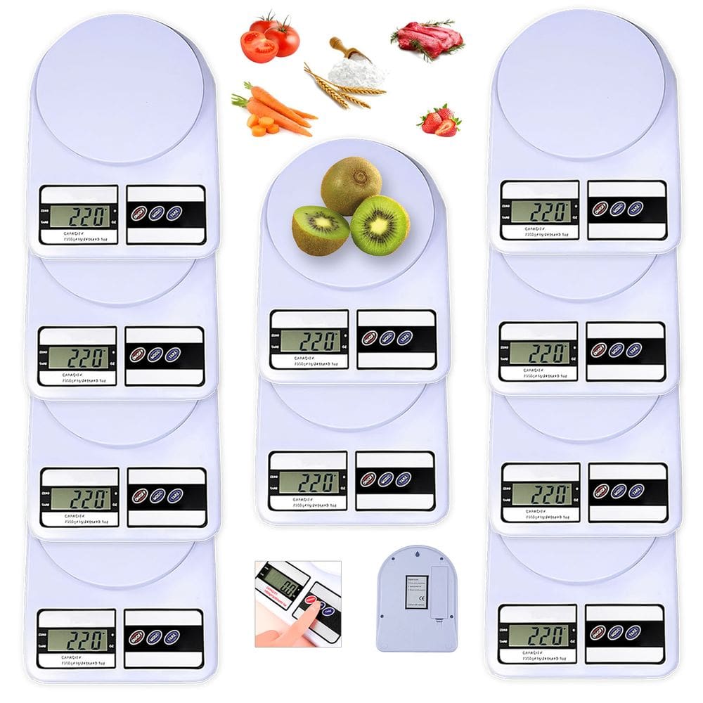 Kit 10 Balanças Digital De Precisão Cozinha 10kg Fitness Nutrição Display Digital Função Tara