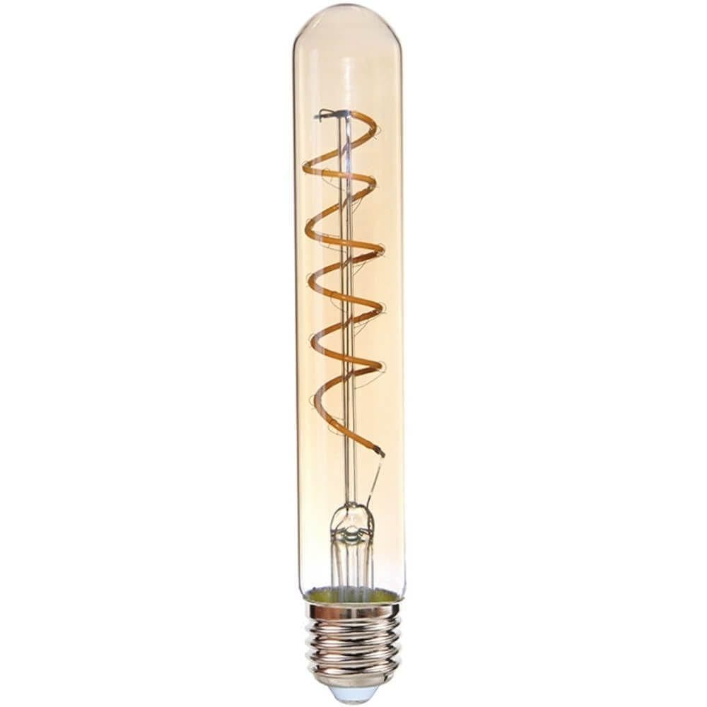 Lâmpada Vintage Led Tubo T185 Spiral Bivolt de 4 Watts E 2400k 05322 Ourolux Lâmpada Vintage Led