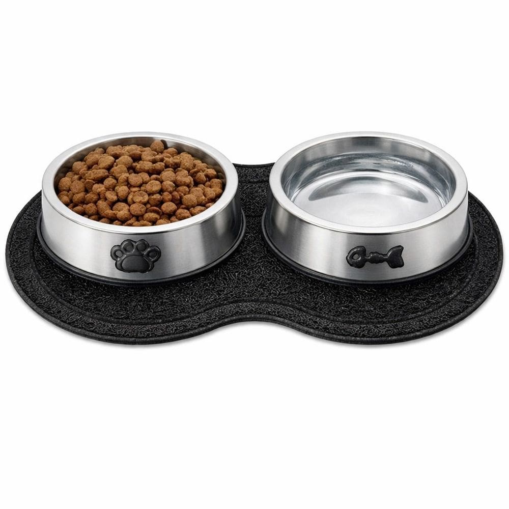Tapete Vinílico Para Pets Cães E Gatos 46x26cm - Preto Cão