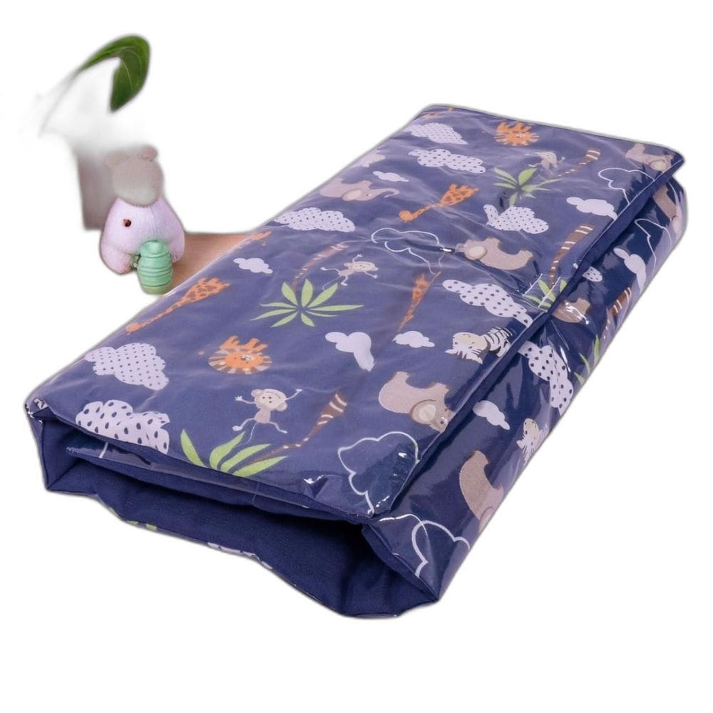 Trocador Portátil Fraldas Impermeável Bebê Safari Marinho