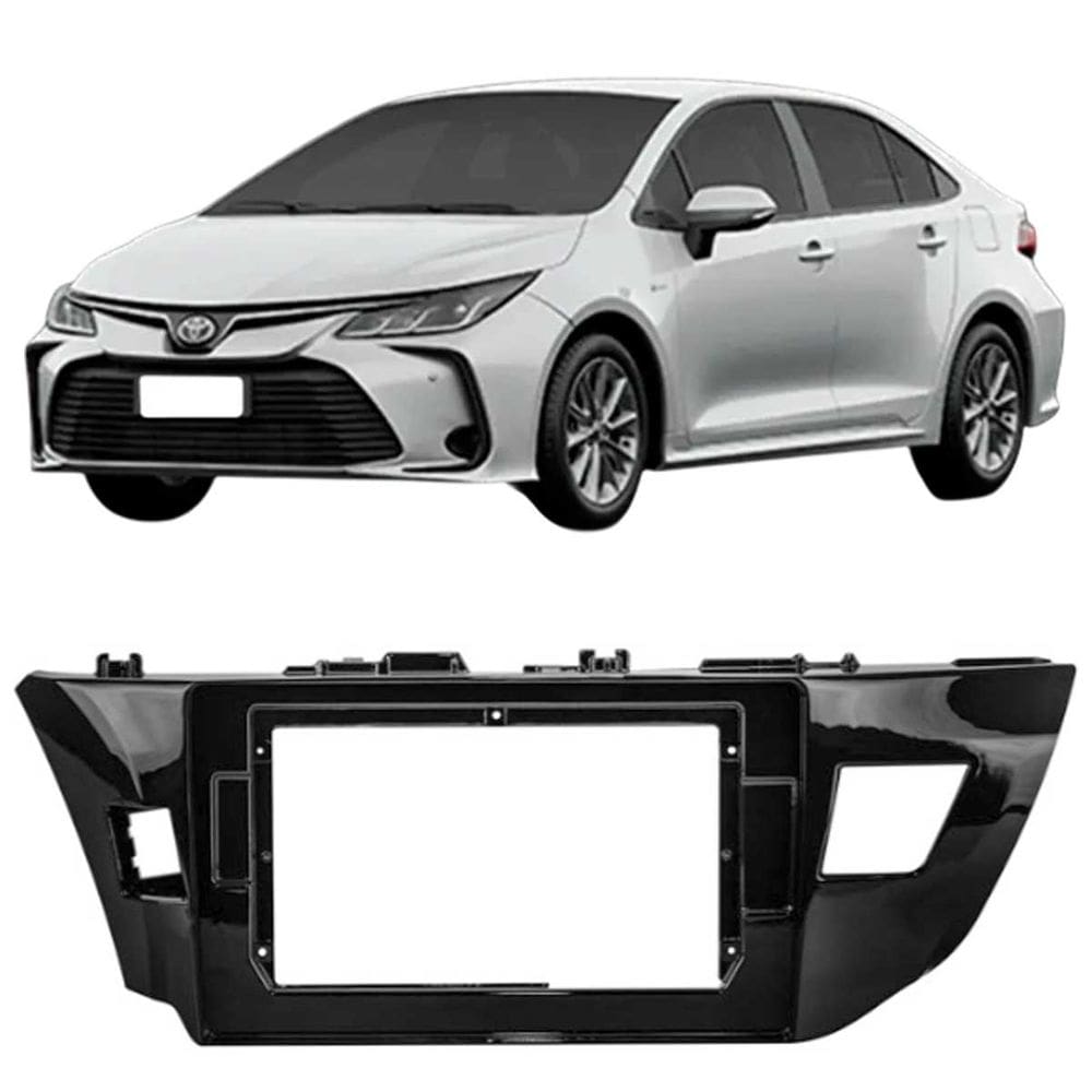 Moldura 10 Polegadas Corolla Gli 2014 à 2017 Black Piano Painel Central Multimidia