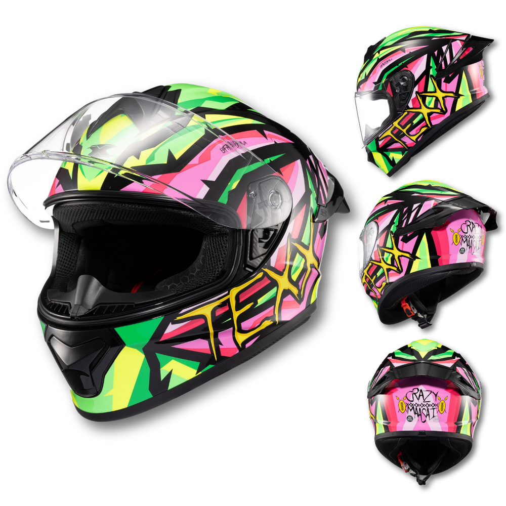 Capacete TEXX Spihe Maasai Verde Rosa