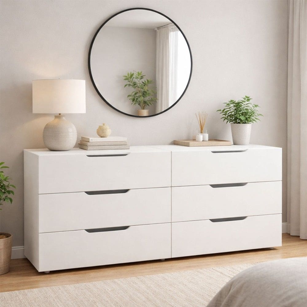 Cômoda Madri 6 Gavetas Branco - Politorno