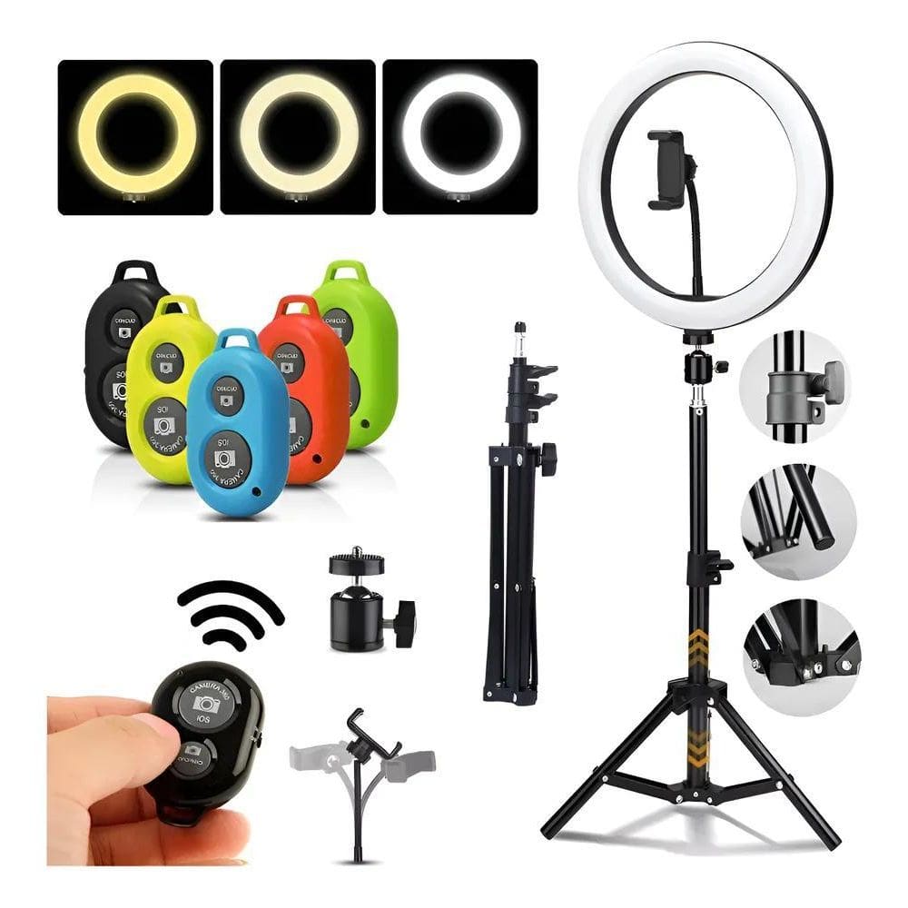 Ring Light Led 26Cm Com Tripé 2,10M +