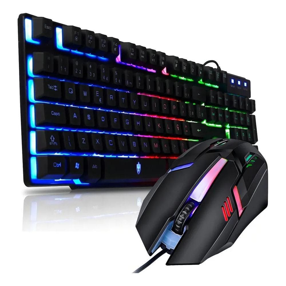 Kit Gamer Teclado Semi-Mecânico Hawke + Mouse Led 7 Cores