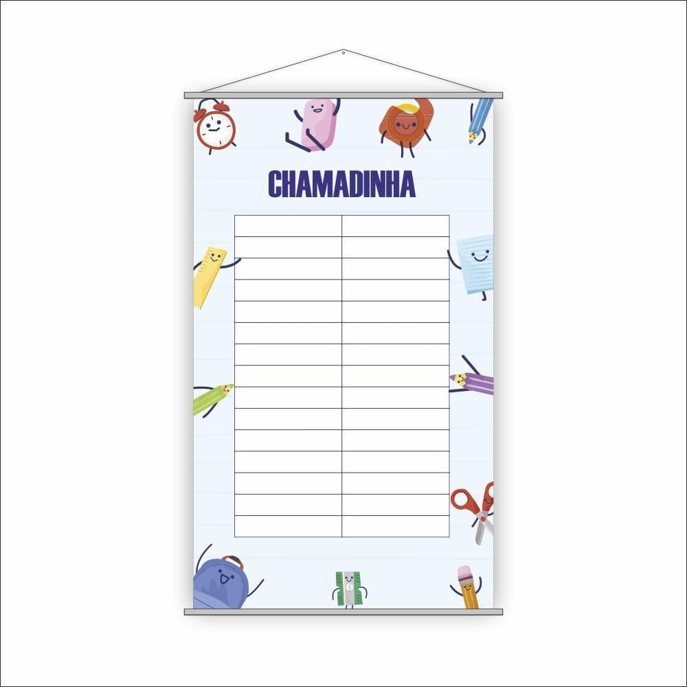 Banner Pedagógico Escolar Chamadinha Com 30 Alunos 120X65Cm