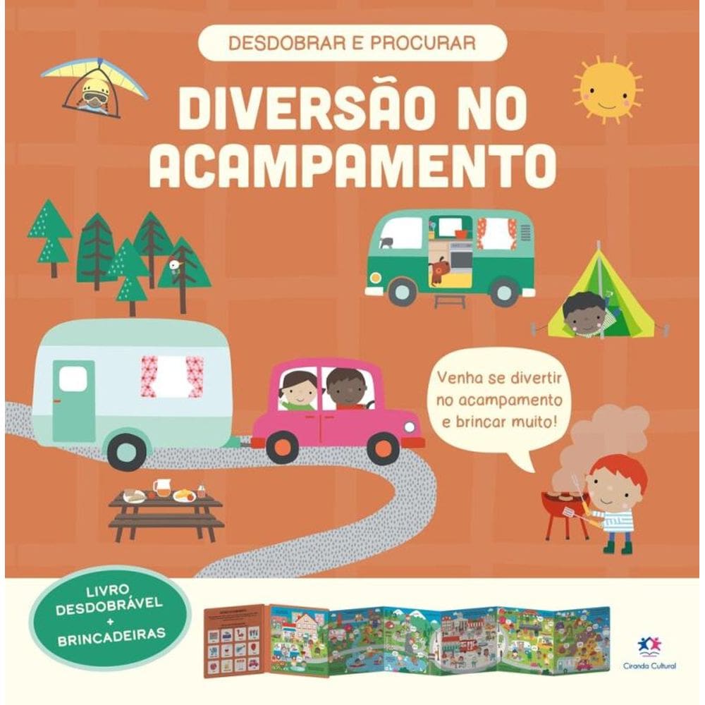 Diversão no acampamento - Livro desdobrável brincadeiras