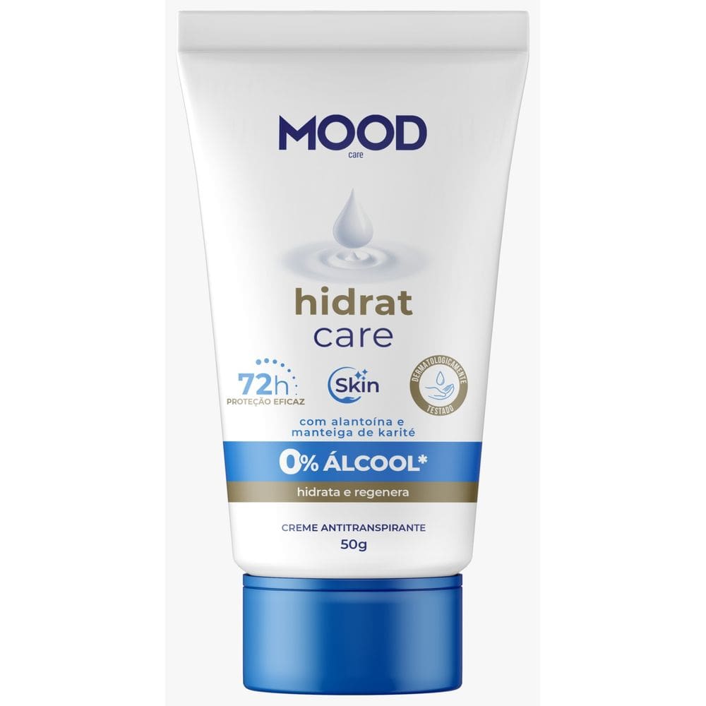 Antitranspirante Skin 0% Alcool Creme Hidrat Care Mood Care 50g/72h Para Peles Sensíveis