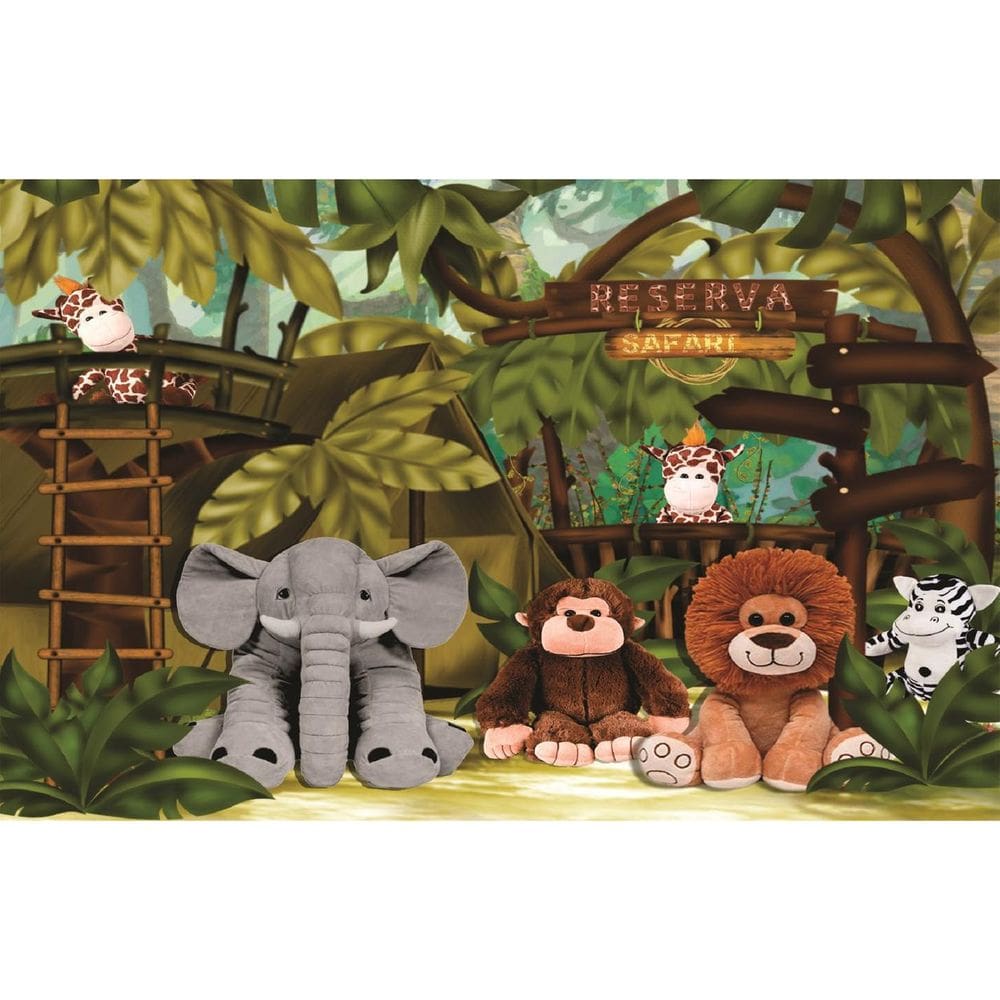 Fundo Fotográfico Em Tecido Bichinhos De Pelúcia  2,20X1,50