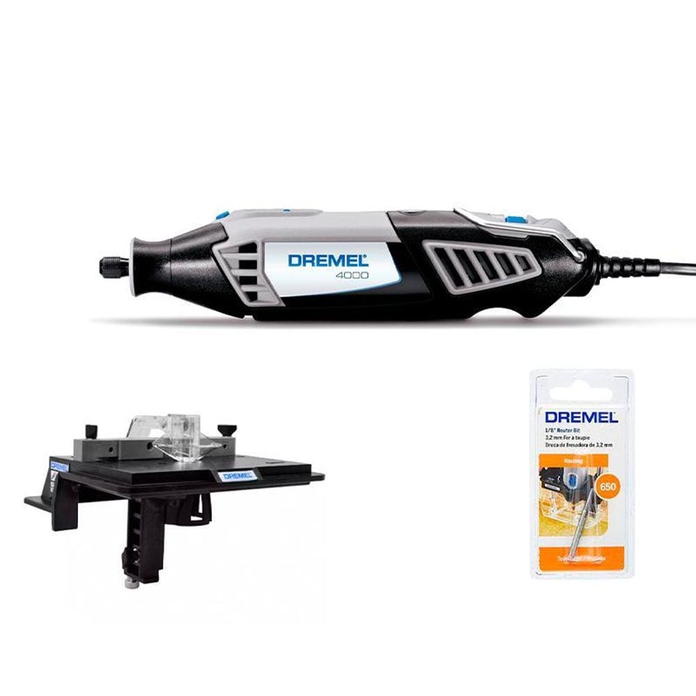 Kit Micro Retifica Dremel 4000 220V + Tupia Mesa 231 + Fresa