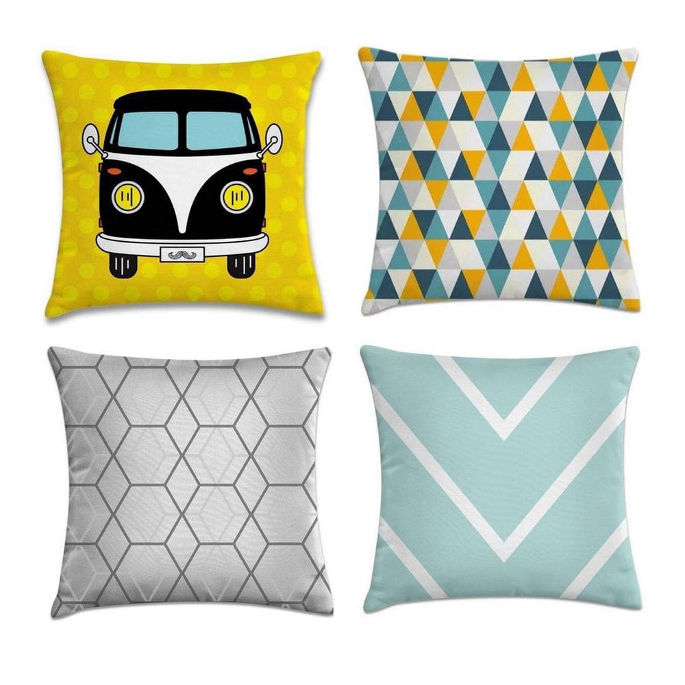 Kit 4 Capas Almofadas Geométricas 2 45X45