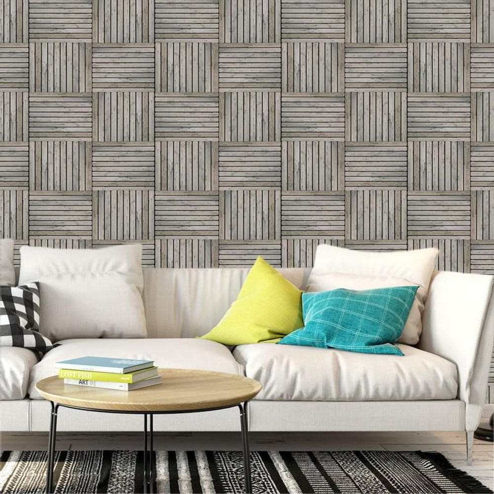 Papel De Parede Madeira Ripa Envelhecida Adesivo Sala Quarto