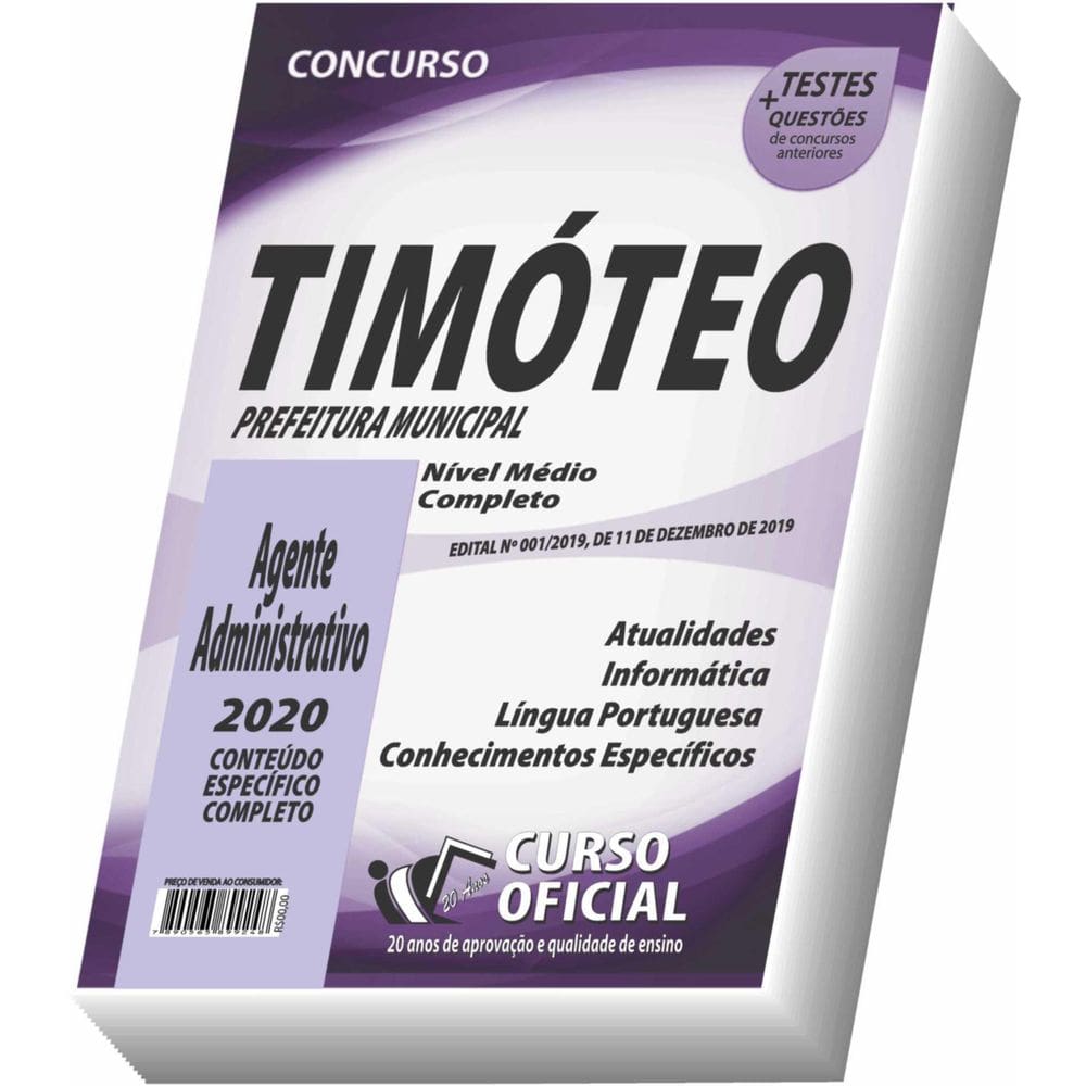 Apostila Prefeitura De Timóteo - Agente Administrativo